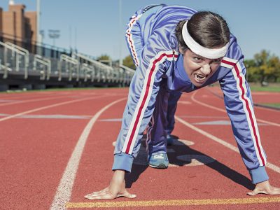 a person on a track