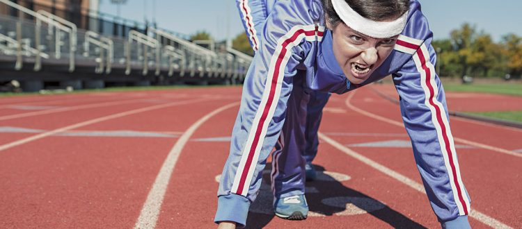 a person on a track
