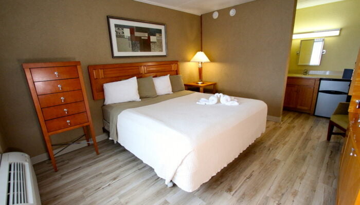 a bed in top-rated hotel room Wildwood Crest
